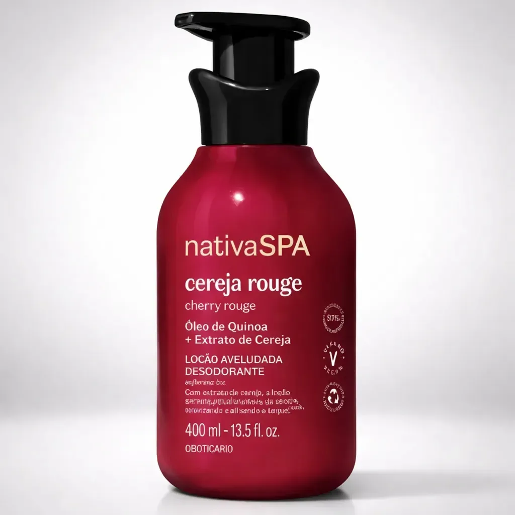 Loção Aveludada Desodorante Nativaspa Cereja Rouge · 350 ml