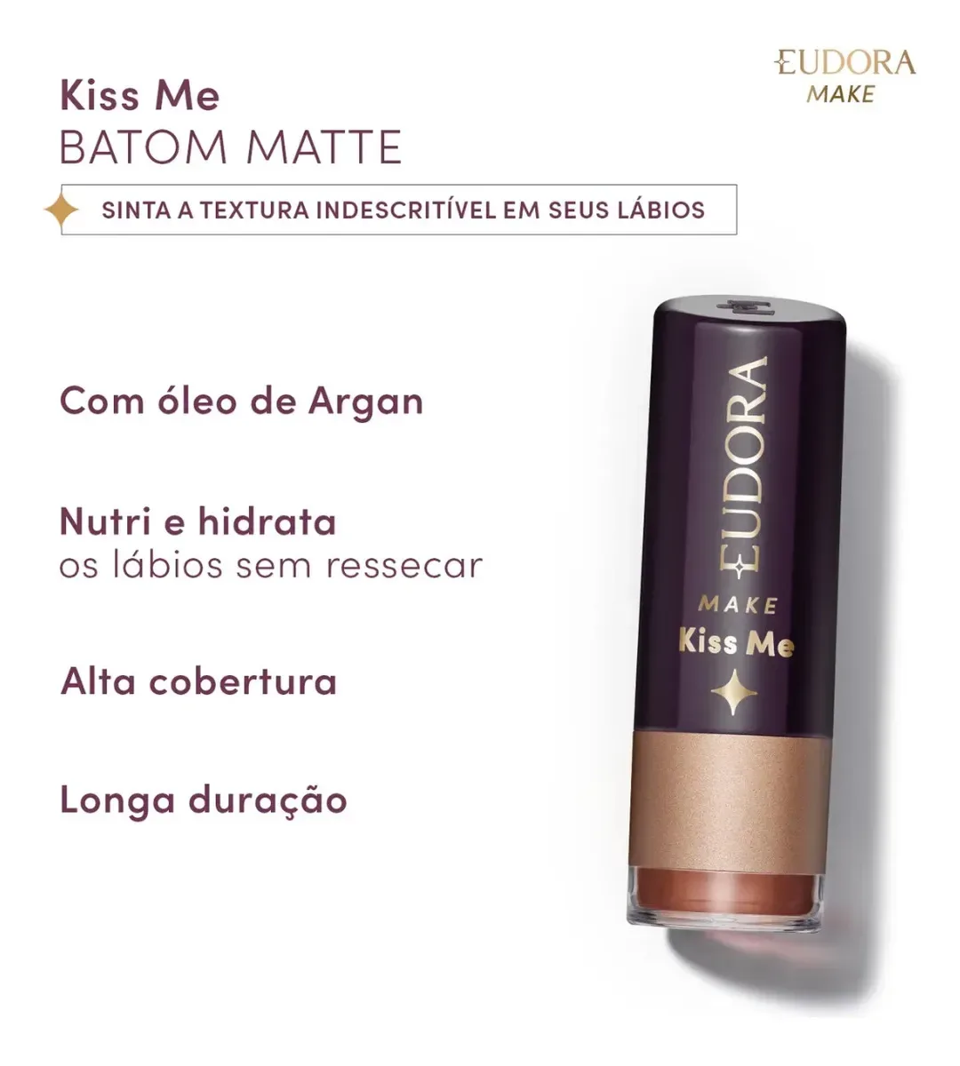 Batom Hidratante Eudora Make Kiss Me · 3,7 g