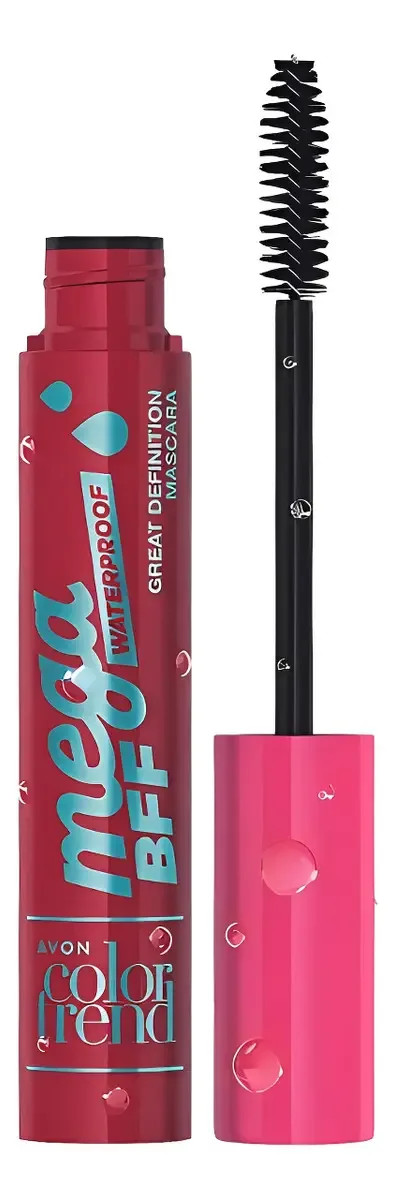 Máscara para Cílios Mega Bff Color Trend À Prova D'água - Preto · 7 ml