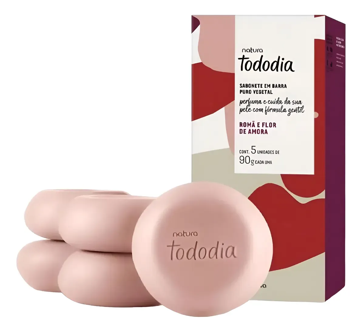 Sabonete Barra (05 Unidades) Todo Dia Romã e Flor de Amora · 90 g cada